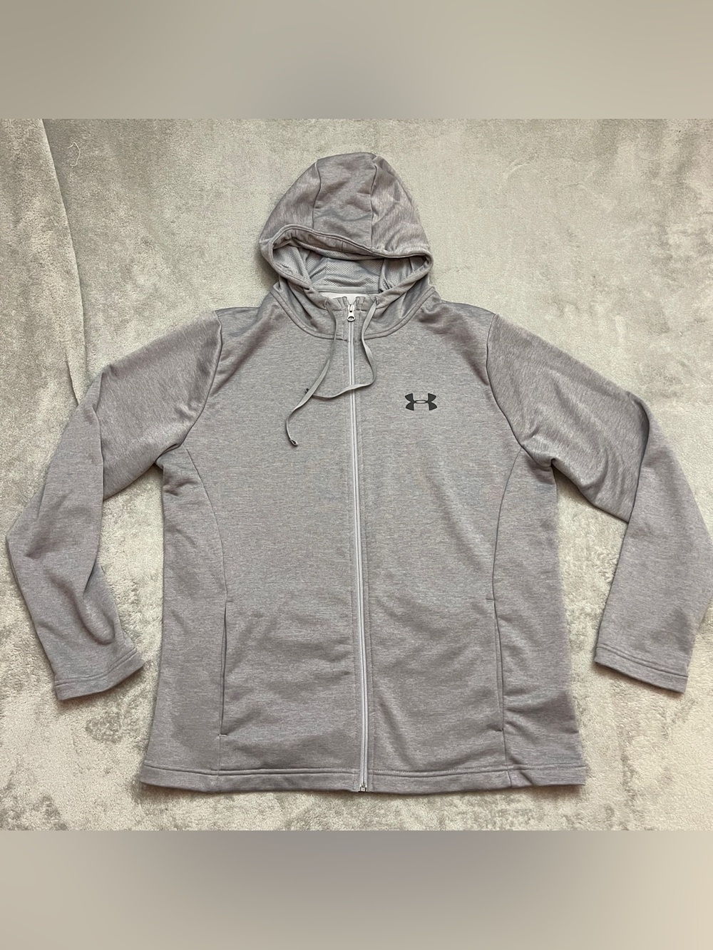 Under Armour Coldgear Hoodie Mens XL Gray Full Zip Long Sleeve Jacket